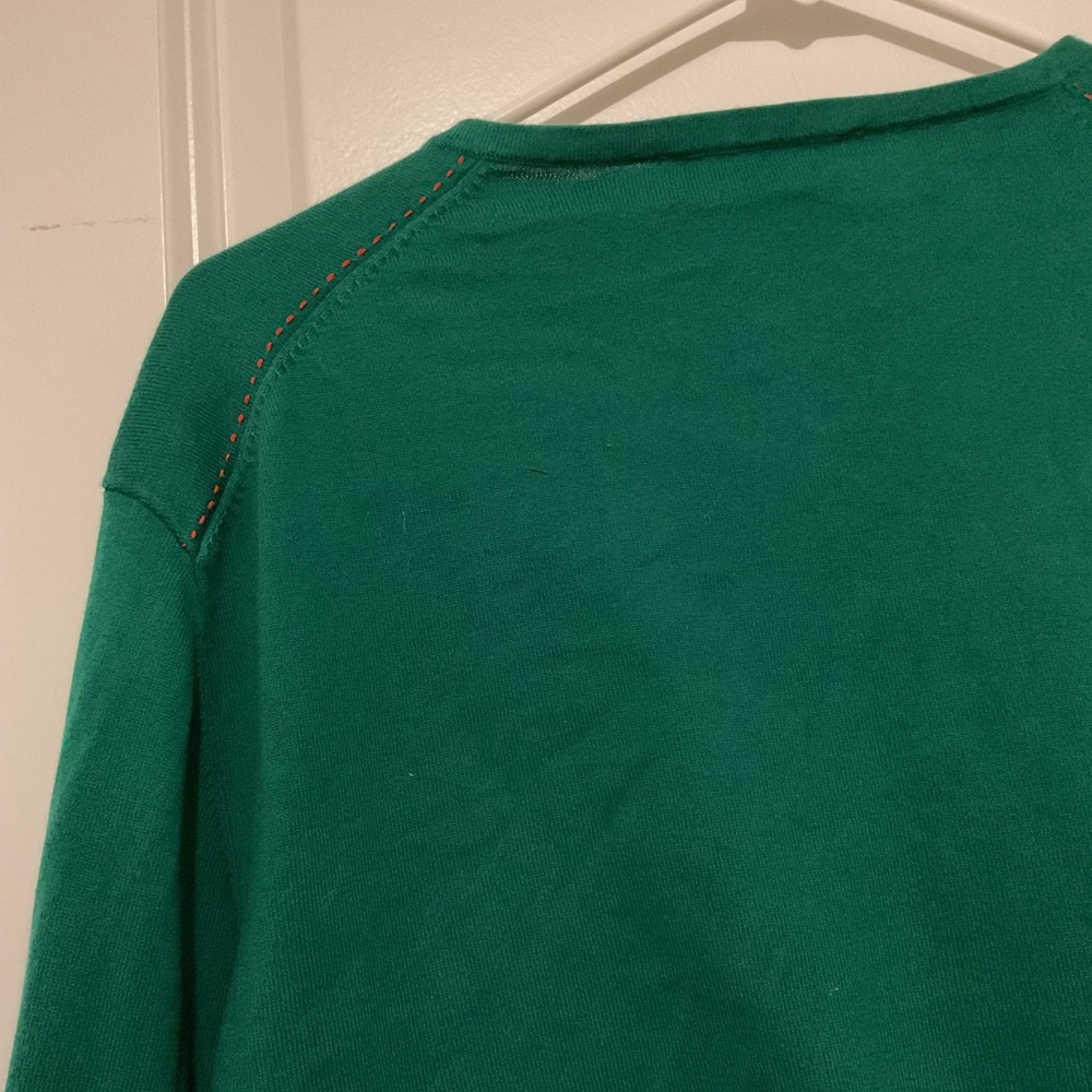 Carolina Herrera Green V-Neck Sweater - Picture 6 of 8